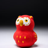 Seto Ware Lucky Ornament - Red Owl / 瀬戸陶芸社 縁起玩具