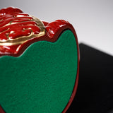 Metal Alloy Ornament with Urushi Paint - Lucky Cat - Red - Large 16 cm / 銀雅堂 招き猫