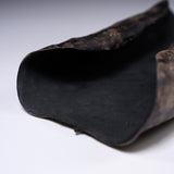 USUKI Ware Handmade Lotus Leaf Tea Holder - Black / 臼杵焼