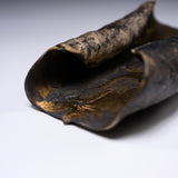 USUKI Ware Handmade Lotus Leaf Tea Holder - Gold Glaze / 臼杵焼