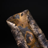 USUKI Ware Handmade Lotus Leaf Tea Holder - Gold Glaze / 臼杵焼