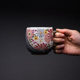 Kutani ware Mug Cup - Kiku Pink / 九谷焼 マグカップ