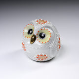 Kutani Ware Animal Ornament - Orange Owl / 九谷焼 梟