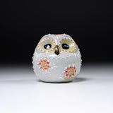Kutani Ware Animal Ornament - Orange Owl / 九谷焼 梟