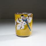 Kutani ware Japanese Yunomi Tea Cup - Kacho Fugetsu / 九谷焼 花鳥風月 湯呑み
