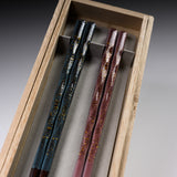 KASANE Lacquered Pair Chopsticks in a Paulownia Box / 民藝箸 ギフトセット