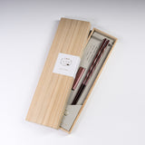 KASANE Lacquered Chopstick with Chopstick Rest in a Paulownia Box / 民藝箸 ギフトセット