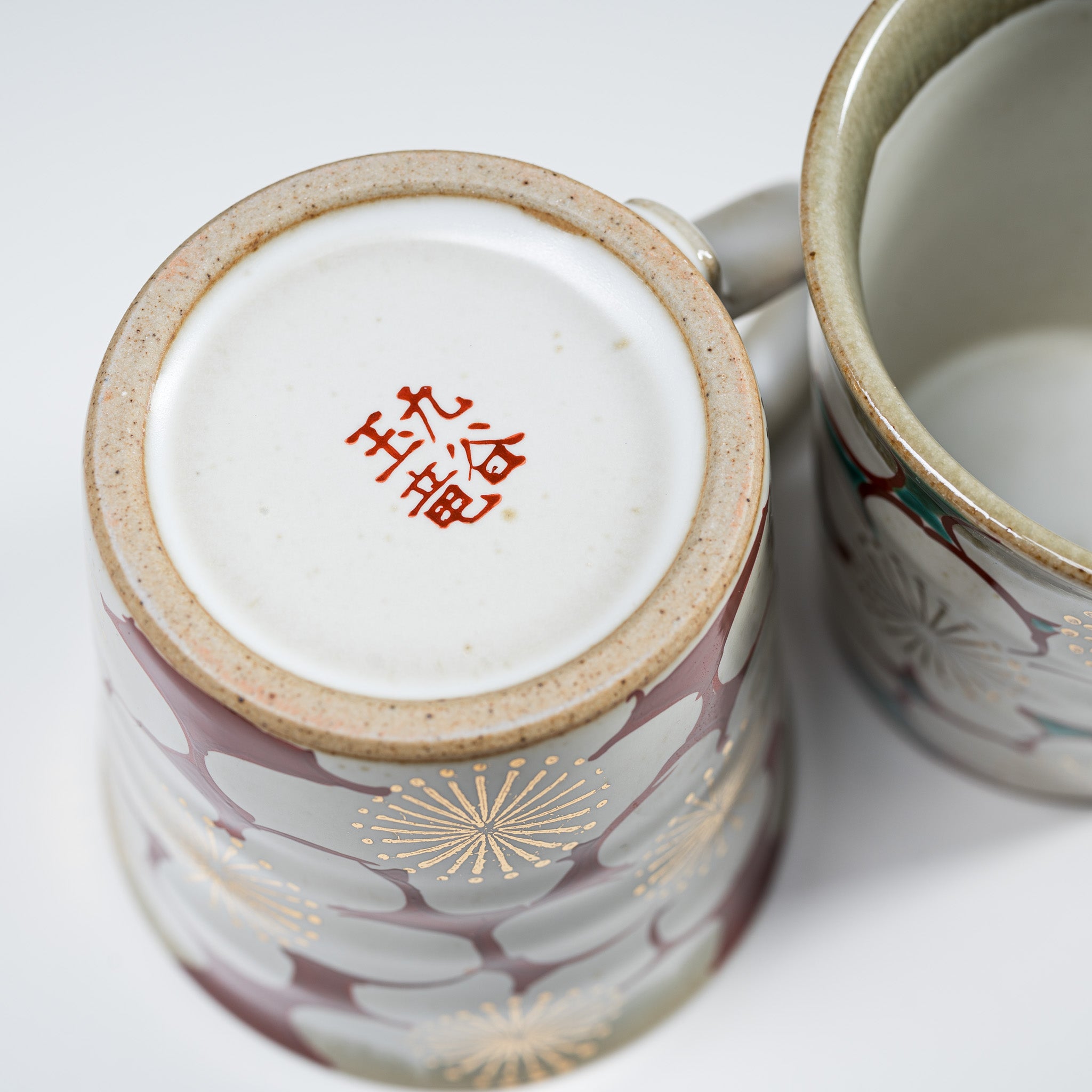 Kutani ware Pair Mug Cup -Plum / 九谷焼 ペアマグカップ