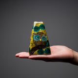 Kutani ware Pyramid Shape Vase - Owl / 九谷焼 花入