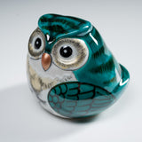 Kutani Ware Animal Ornament - Green Owl / 九谷焼 緑の梟