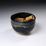 Mini Matcha Bowl - Tenmoku kin nagashi / 抹茶碗
