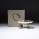 USUKI Ware Handmade Kiku Footed Plate - Gold Silver Glaze / 臼杵焼