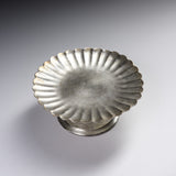 USUKI Ware Handmade Kiku Footed Plate - Gold Silver Glaze / 臼杵焼