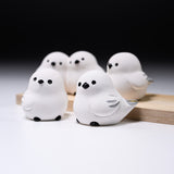 Seto Ware Lucky Ornament - Long-tailed Tit Birds / 瀬戸陶芸社 縁起玩具