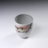 NAKAMURA TOSHITO Kutani Ware Tea Cup - Friendly Sparrows / 九谷焼 湯呑