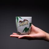 Kutani ware Yunomi Tea Cup - Nakamura Toshito - Bamboo Sparrow / 九谷焼  湯呑み