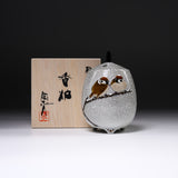 Kutani ware Incense Burner - Nakamura Toshito - Snowing Sparrow / 九谷焼 香炉