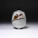 Kutani ware Incense Burner - Nakamura Toshito - Snowing Sparrow / 九谷焼 香炉