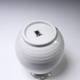 NAKAMURA TOSHITO Kutani Ware Round Vase - Two Friendly Sparrows / 九谷焼 花瓶