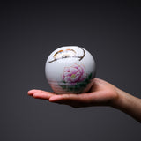 NAKAMURA TOSHITO Kutani Ware Round Vase - Sparrows with Peony / 九谷焼 花瓶