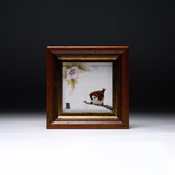 NAKAMURA TOSHITO Kutani Ware Framed Porcelain Artwork - Sparrow in Spring / 九谷焼 中村陶志人