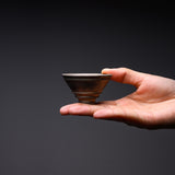 USUKI Ware Handmade Tea Cup - Silver Gold Glaze  / 臼杵焼