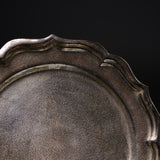 USUKI Ware Handmade Rim Plate - Ryoka Silver Glaze / 臼杵焼