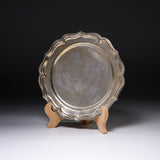 USUKI Ware Handmade Rim Plate - Ryoka Silver Glaze / 臼杵焼