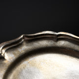 USUKI Ware Handmade Rim Plate - Ryoka Silver Glaze / 臼杵焼