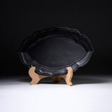USUKI Ware Handmade Large Oval Plate - Black / 臼杵焼