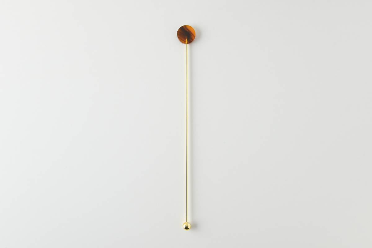 Tsubamesanjo Matte Gold Cocktail Stirrer with Acrylic Block - 9 Kinds