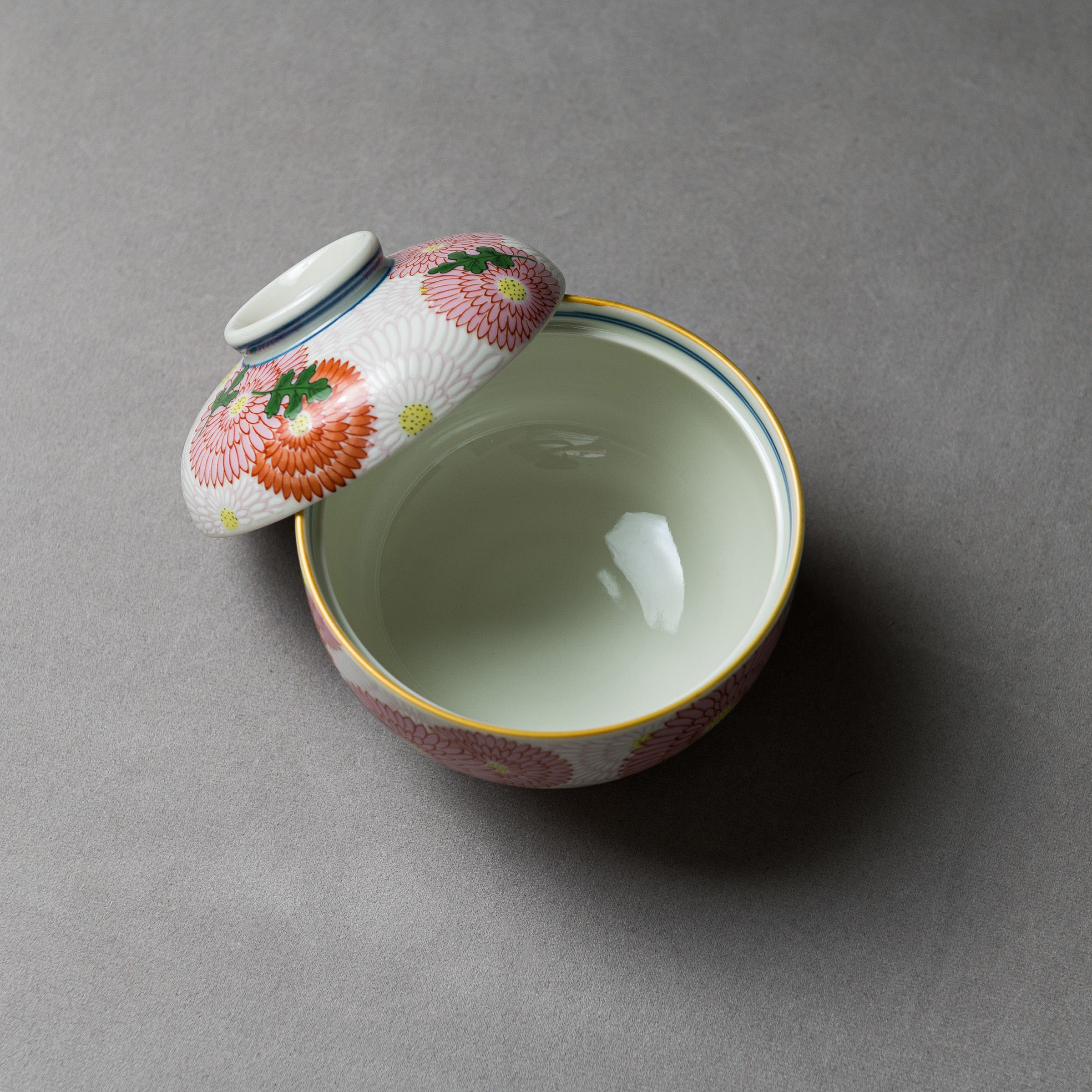 Arita Ware Premium Dinnerware Pink Chrysanthemum - Rice Bowl, Don Bowl, Tea Cup