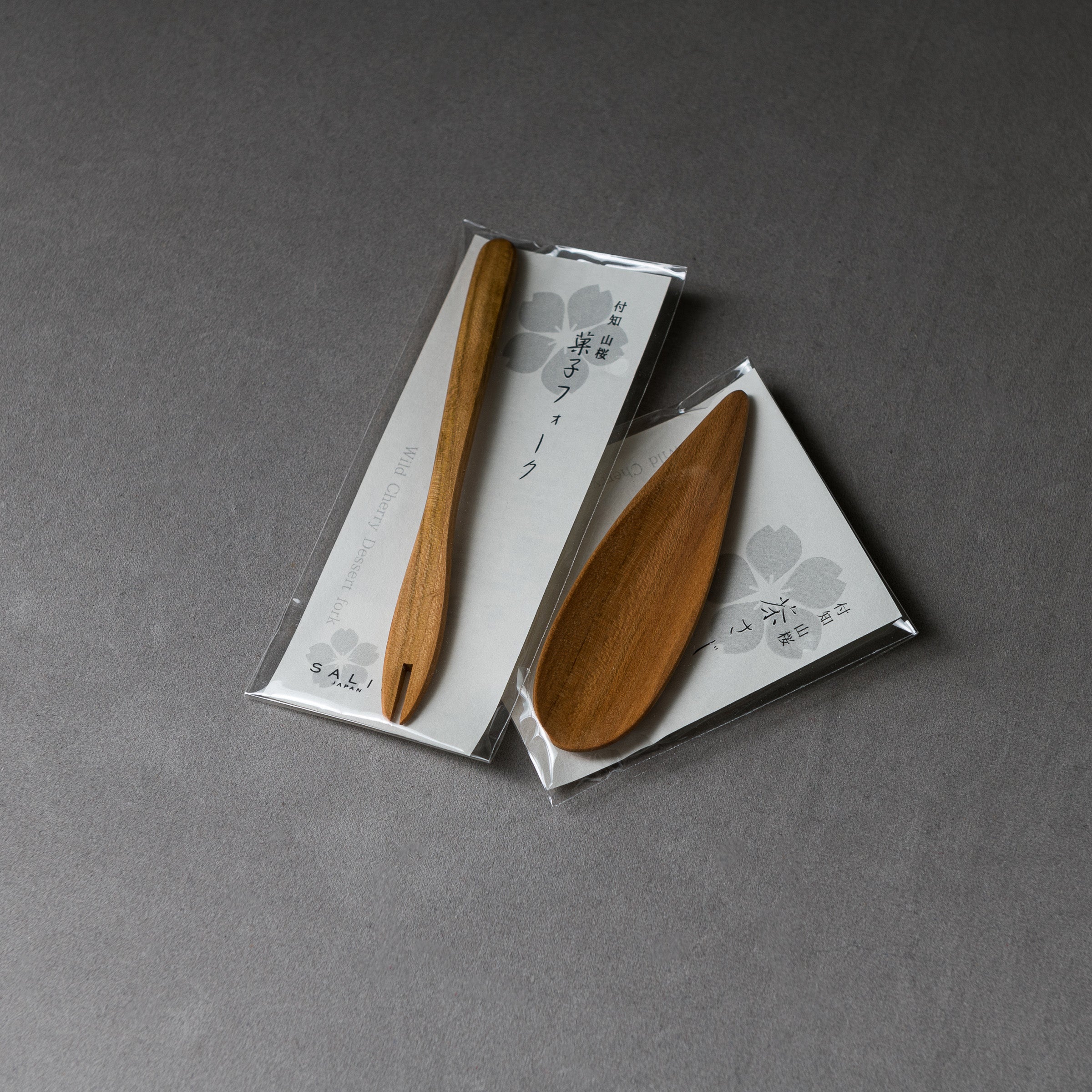 Yamazakura (山桜) Wooden Sweets Fork or Tea Serving Spoon