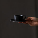 Kinto Oct Cup & Saucer - Black - 80 ml