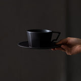 Kinto Oct Cup & Saucer - Black - 300 ml