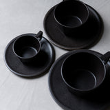 Kinto Oct Cup & Saucer - Black - 300 ml