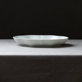 Tsudoi Large Shallow Oval Bowl - Petal / Bluish White