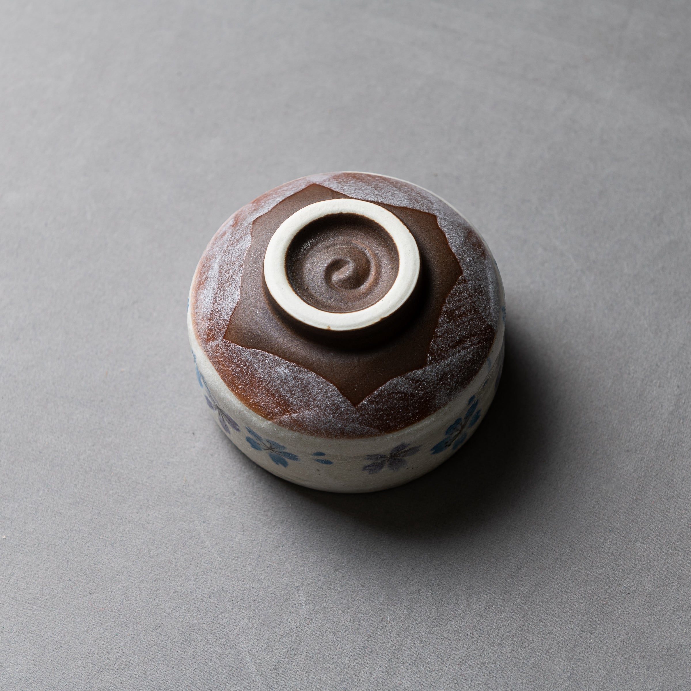 Mini Matcha Bowl Sakura - Blue / 抹茶碗 桜吹雪