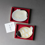 Arita Ware Single Plate Gift Box - 13.5 cm - Crane or Tortoise / 有田焼 幸楽窯 鶴亀 小皿