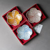 Arita Ware Plum Plate Gift Pack - 12 cm - 3 Colours / 有田焼 幸楽窯