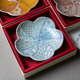 Arita Ware Plum Plate Gift Pack - 12 cm - 3 Colours / 有田焼 幸楽窯