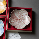 Arita Ware Plum Plate Gift Pack - 12 cm - 3 Colours / 有田焼 幸楽窯