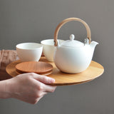 Yui - 結- Wooden Handle Teapot 330 ml Gift Set - Teapot x1, Teacup x 2