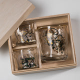 Fujin-Raijin Sake Set - 1 Jug and 2 Sake Glasses / 風神雷神 酒器セット