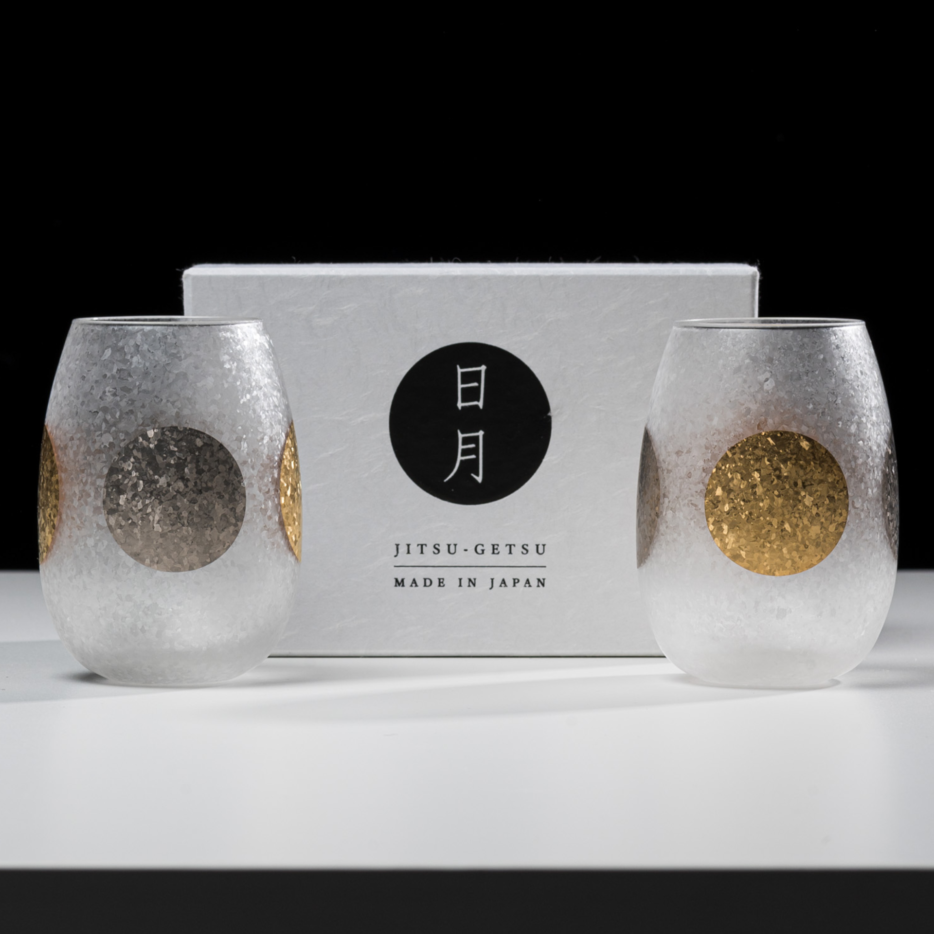 Jitsu-Getsu Pair Rock Glass with Gift Box / 日月 ペアロックグラス