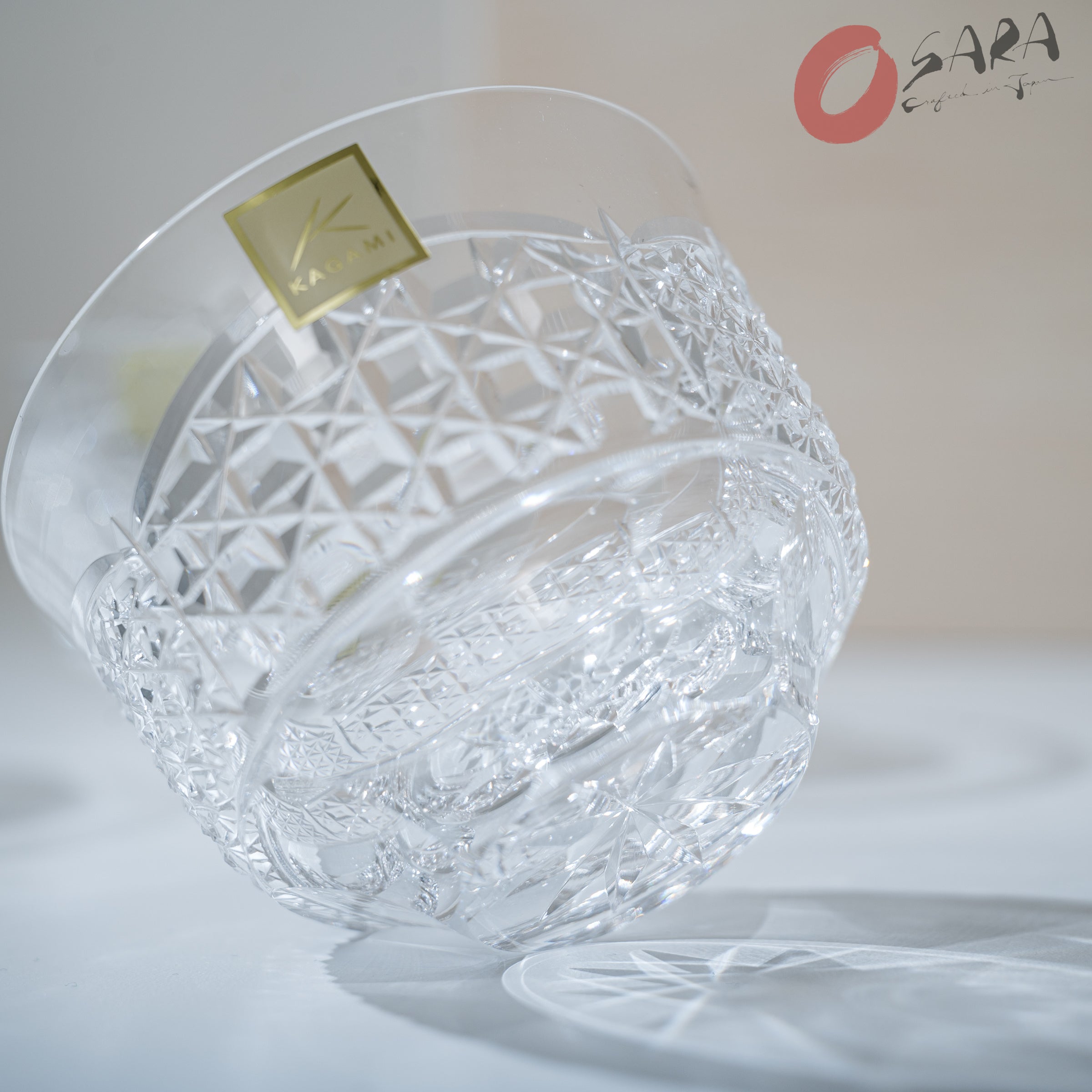 KAGAMI Crystal Edo-Kiriko Premium Cold Tea Cup - Set of 5 / 冷茶碗揃