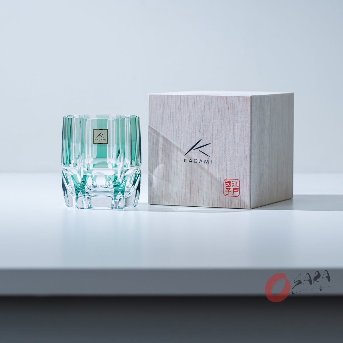 KAGAMI Crystal Edo Kiriko Rock Glass Bamboo Osara Australia kagami-crystal-edo-kiriko-rock-glass-bamboo-osara-australia