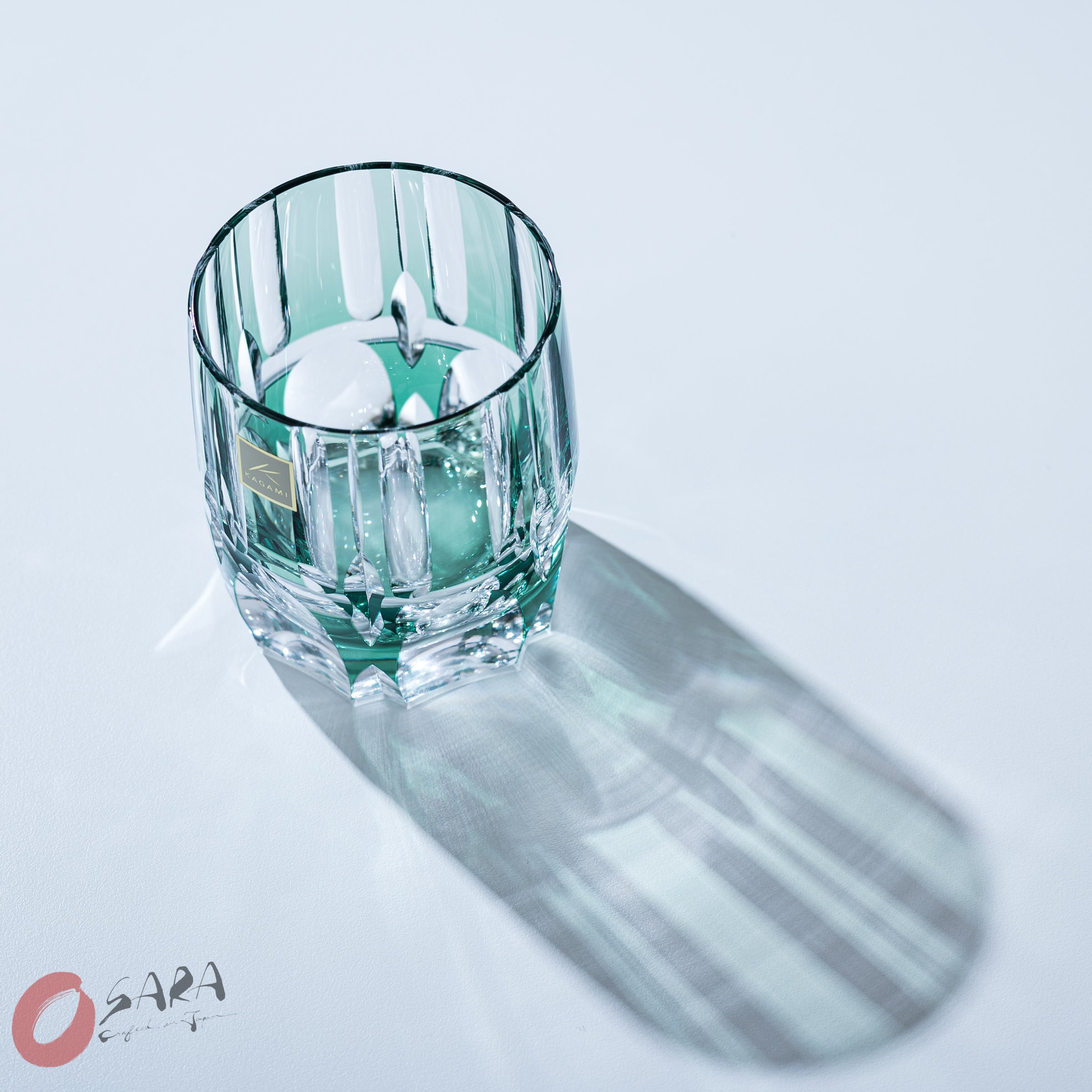 KAGAMI Crystal Edo-Kiriko Rock Glass - Bamboo / 竹の膳
