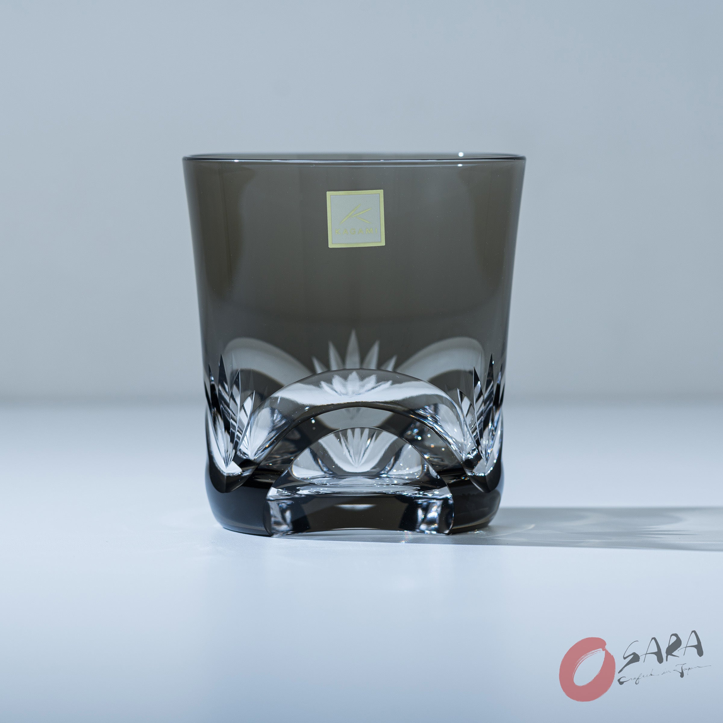 KAGAMI Crystal Japanese Handmade Rock Glass - 300 ml / Blue Black