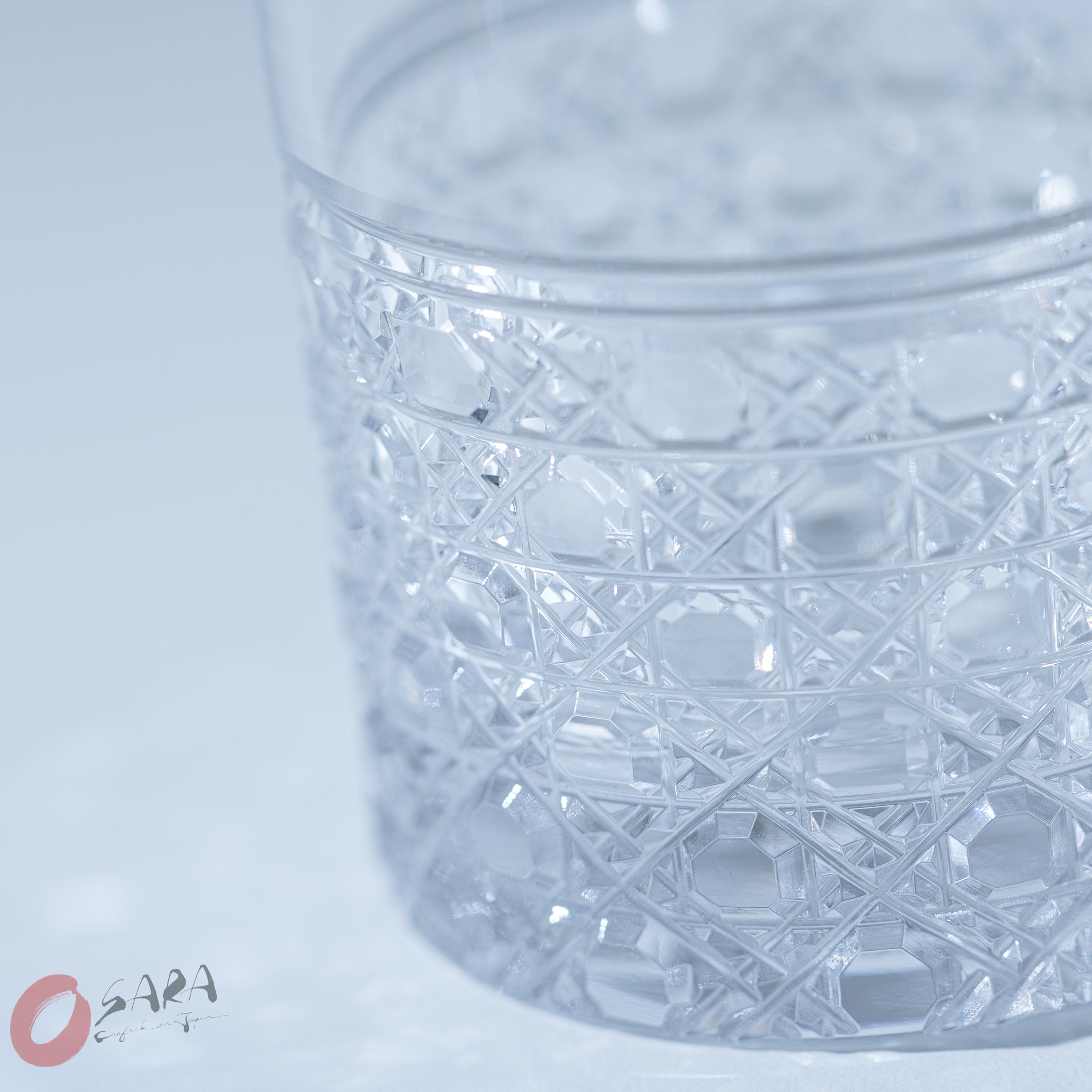 KAGAMI Crystal Japanese Handmade Double Whiskey Glass - 100ml / Kagome
